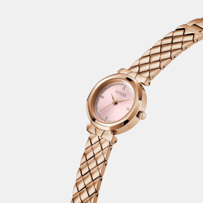 Guess Bejeweled Women Quartz Pink Dial Analog Stainless Steel Watch GW0839L3