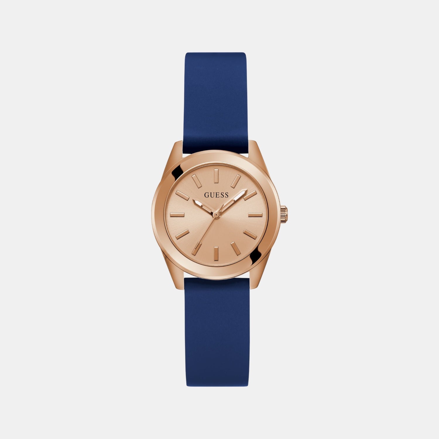 Dress Women Quartz Rose Gold Dial Analog Silicone Watch GW0855L1