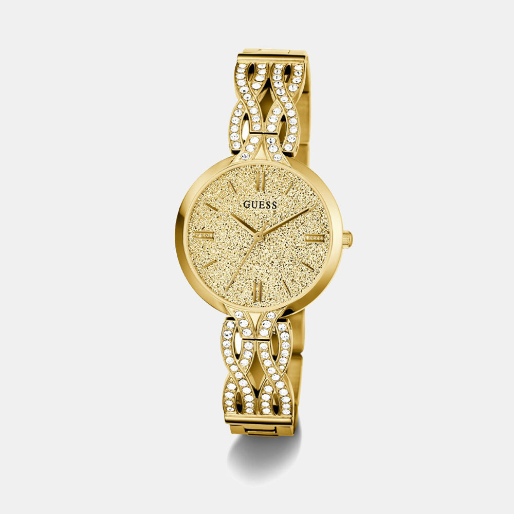 Coral Women Quartz Gold Dial Analog Recycled Steel Watch GW0868L2