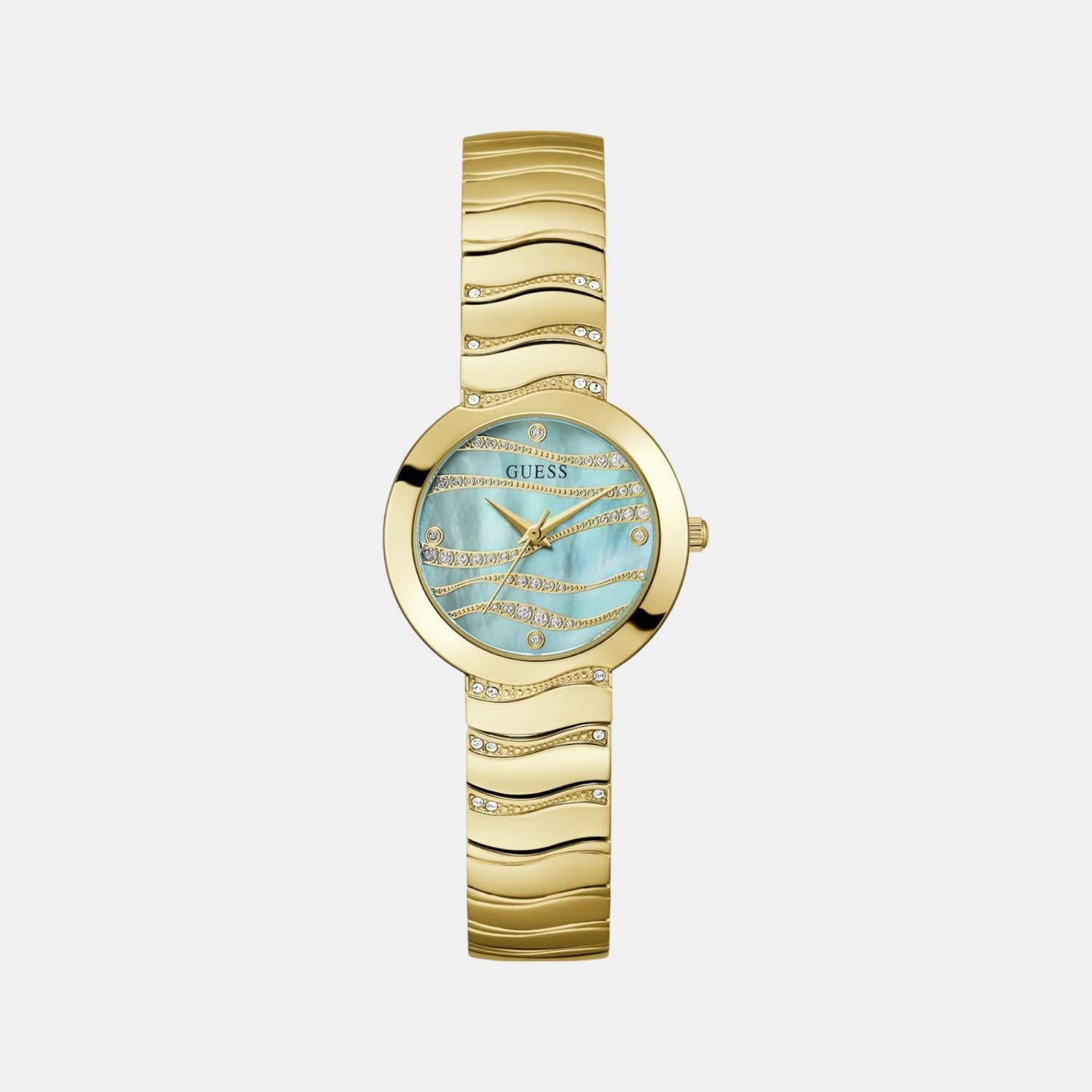 Guess Dress Women Quartz Green Dial Analog Stainless Steel Watch GW0871L2