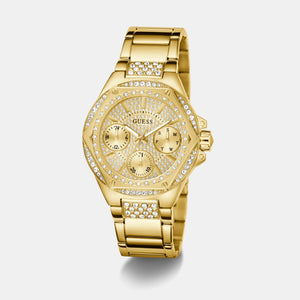 Guess Trend Women Quartz Champagne Dial Multi-Function Stainless Steel Watch GW0878L2