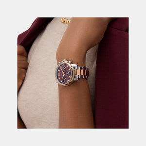 Dress Women Quartz Red Dial Multi-Function Stainless Steel Watch GW0933L5