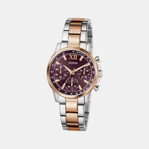 Dress Women Quartz Red Dial Multi-Function Stainless Steel Watch GW0933L5