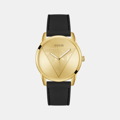 Clark Men Quartz Champagne Dial Analog Silicone Watch GW0957G2