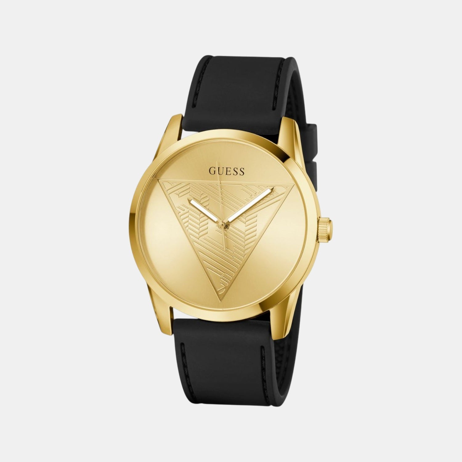Clark Men Quartz Champagne Dial Analog Silicone Watch GW0957G2