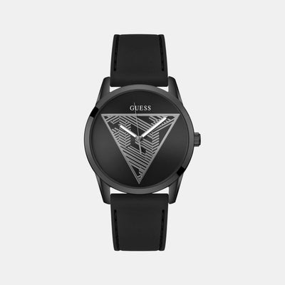 Clark Men Quartz Black Dial Analog Silicone Watch GW0957G3