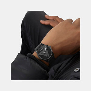 Clark Men Quartz Black Dial Analog Silicone Watch GW0957G3