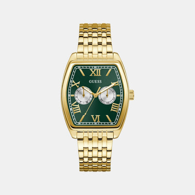 Dress Men Quartz Green Dial Multi-Function Recycled Steel Watch GW0975G2