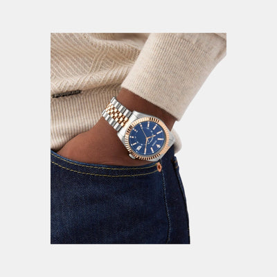 Dress Men Quartz Blue Dial Analog Recycled Steel Watch GW0977G5