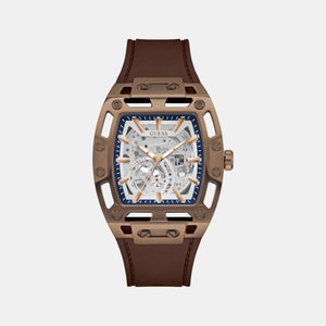 Dress Men Automatic Silver Dial Analog Silicone Watch GW0980G3