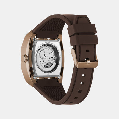 Dress Men Automatic Silver Dial Analog Silicone Watch GW0980G3