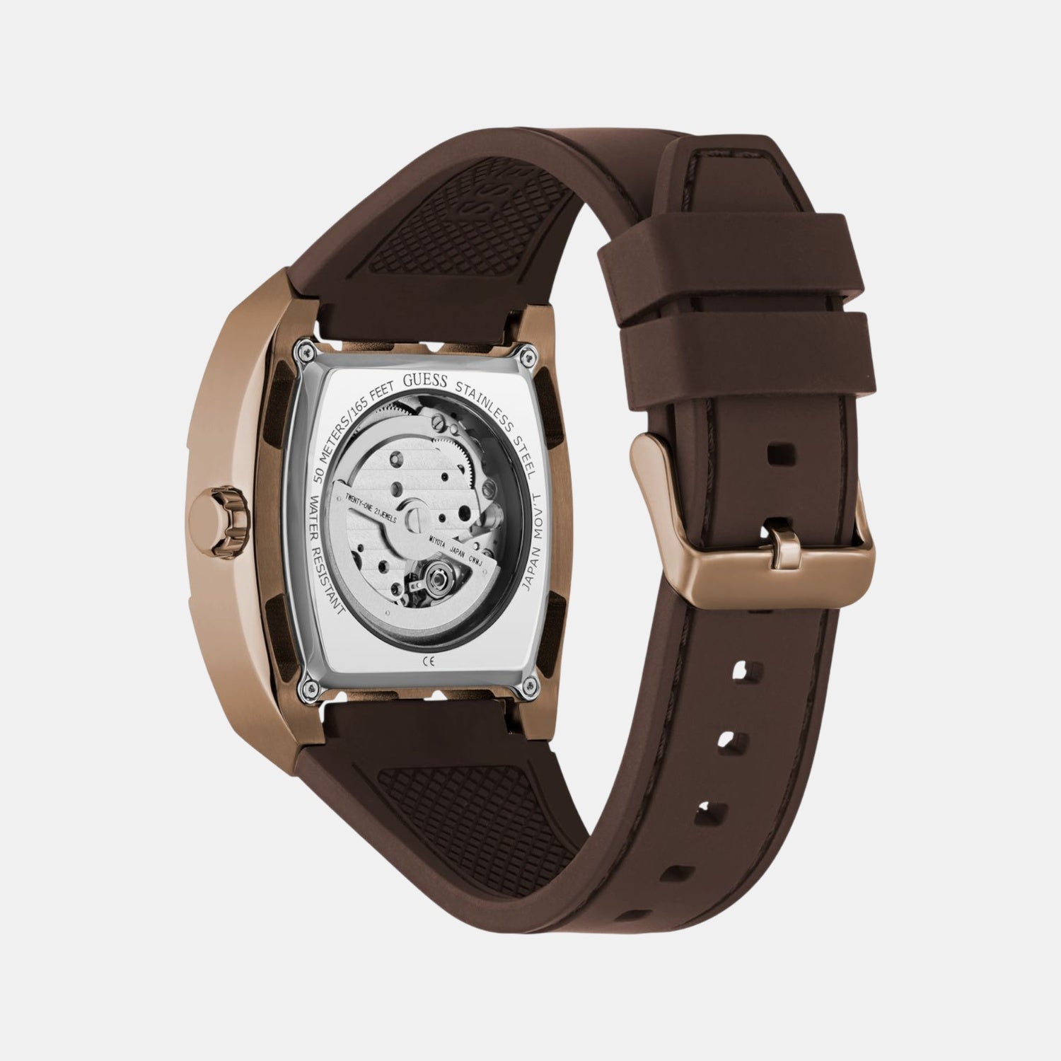 Dress Men Automatic Silver Dial Analog Silicone Watch GW0980G3