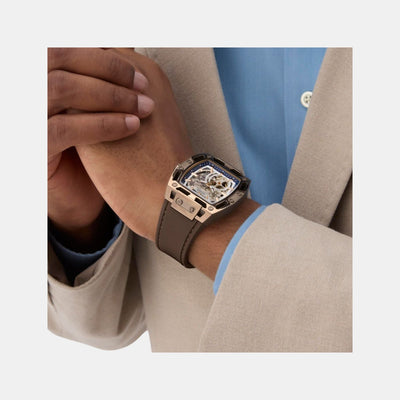 Dress Men Automatic Silver Dial Analog Silicone Watch GW0980G3