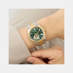 Dress Men Automatic Green Dial Analog Recycled Steel Watch GW0984G4