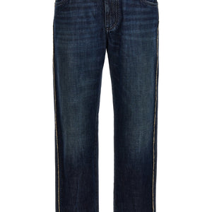Dolce & Gabbana Fringed Stitching Jeans