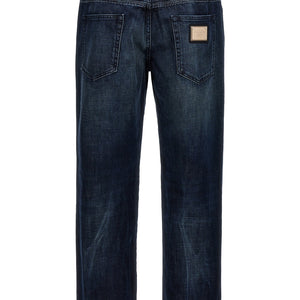 Dolce & Gabbana Fringed Stitching Jeans