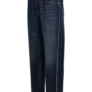 Dolce & Gabbana Fringed Stitching Jeans