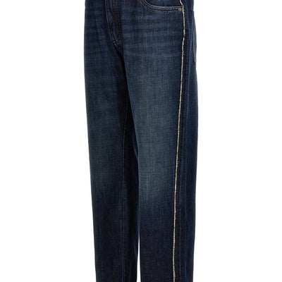 Dolce & Gabbana Fringed Stitching Jeans