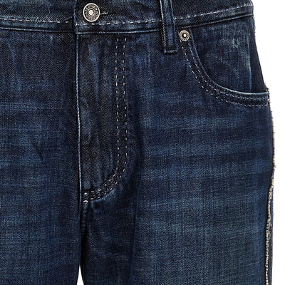 Dolce & Gabbana Fringed Stitching Jeans