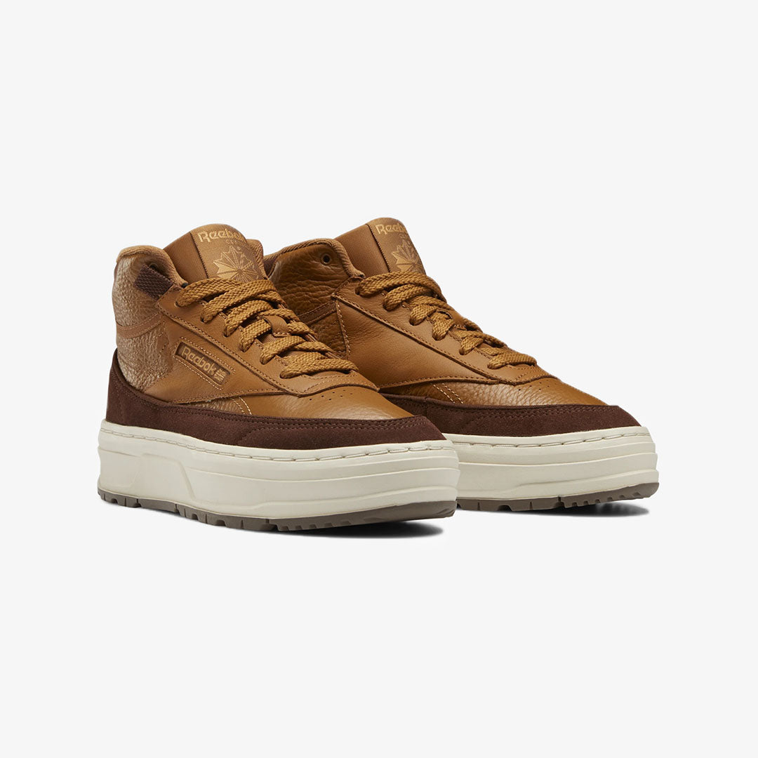 Reebok | CLUB C DOUBLE GEO MID  { BROWN