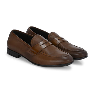 Nova Textured Penny Loafers by Aspeerio