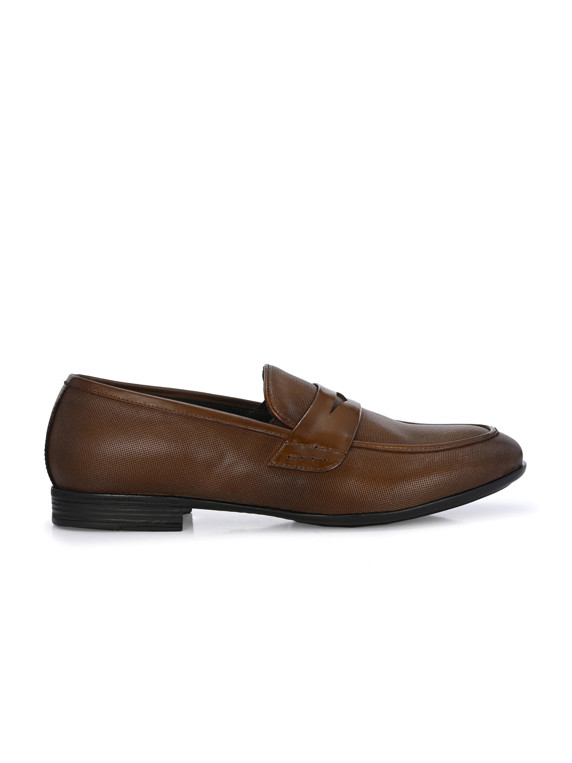 Nova Textured Penny Loafers by Aspeerio