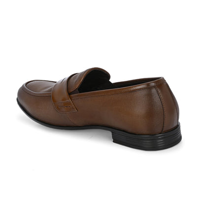 Nova Textured Penny Loafers by Aspeerio