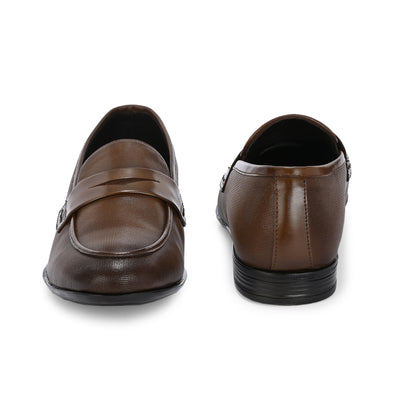 Nova Textured Penny Loafers by Aspeerio