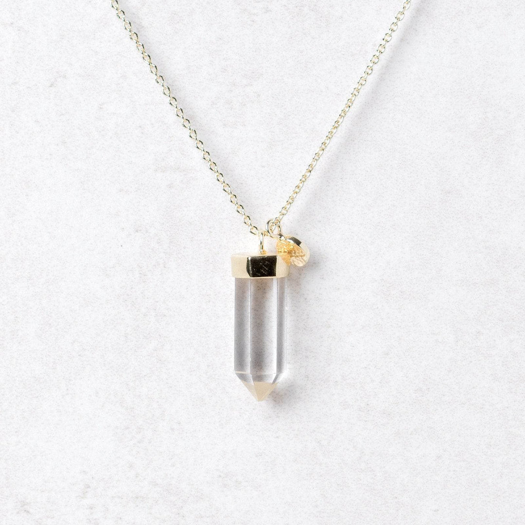 Clear Quartz Crystal Point Necklace