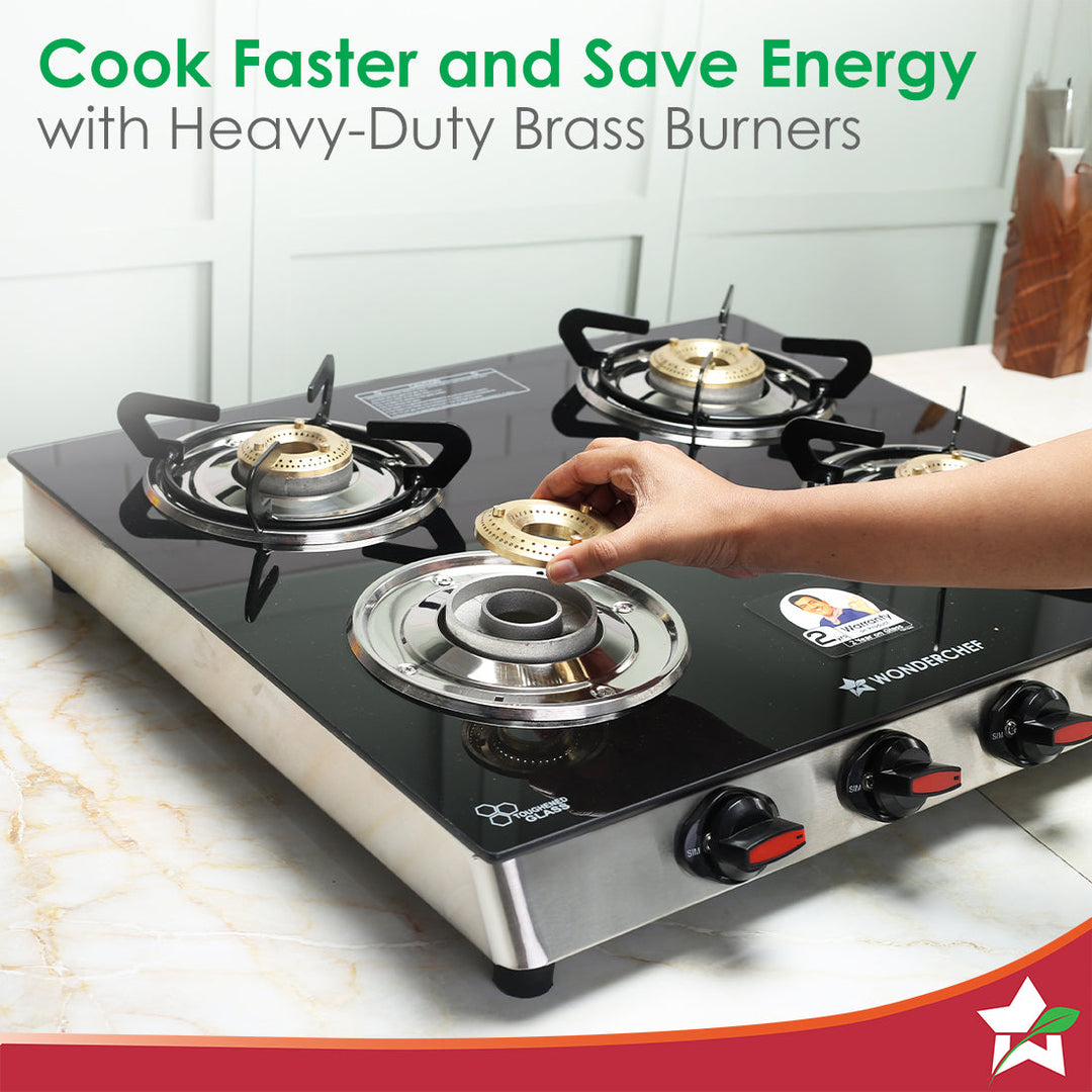 Galaxy 4 Burner Cooktop | 2 Medium, 2 Small Wide by blacktree