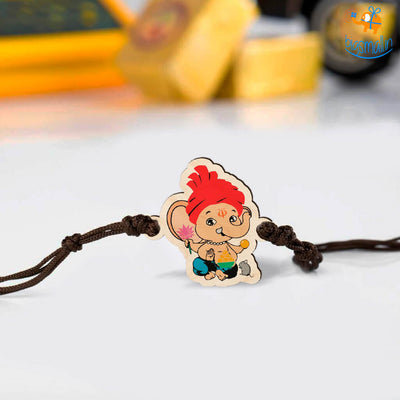 Ganesha Wooden Kids Rakhi