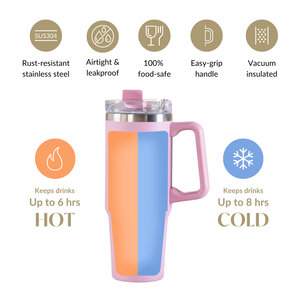 Glacio Stainless Steel Water Bottle Apt For Car Cup Holder Baby Rose 850ml