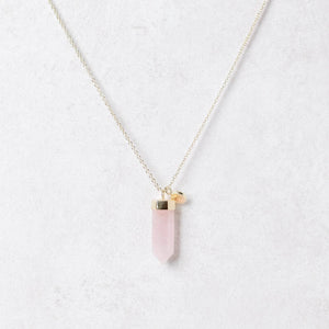 Rose Quartz Crystal Point Necklace