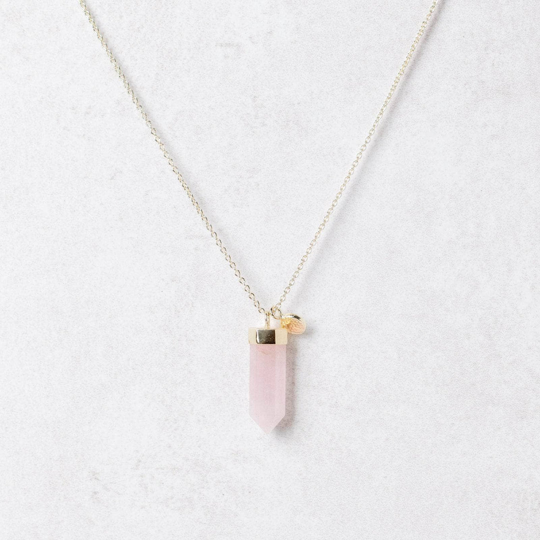 Rose Quartz Crystal Point Necklace