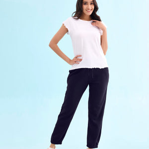 Women Solid Navy Ultra Warm Jogger