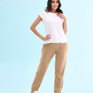 Women Solid Khaki Ultra Warm Jogger