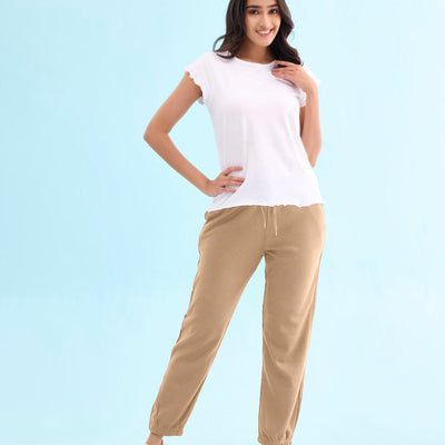 Women Solid Khaki Ultra Warm Jogger