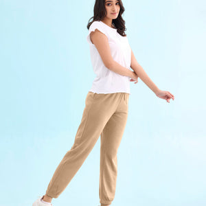 Women Solid Khaki Ultra Warm Jogger