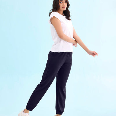 Women Solid Navy Ultra Warm Jogger