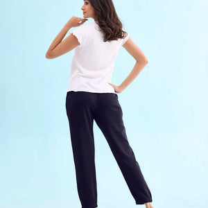 Women Solid Navy Ultra Warm Jogger