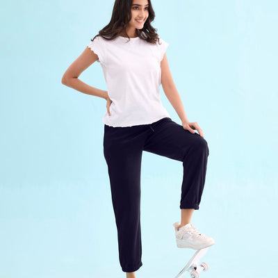 Women Solid Navy Ultra Warm Jogger