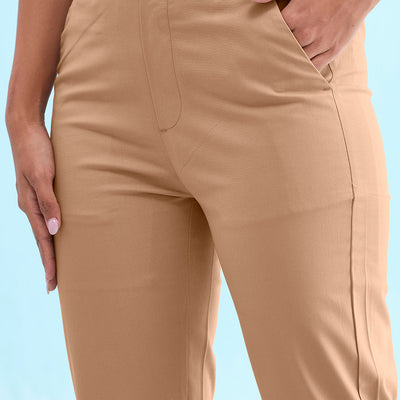 Women Beige Chinos Trousers