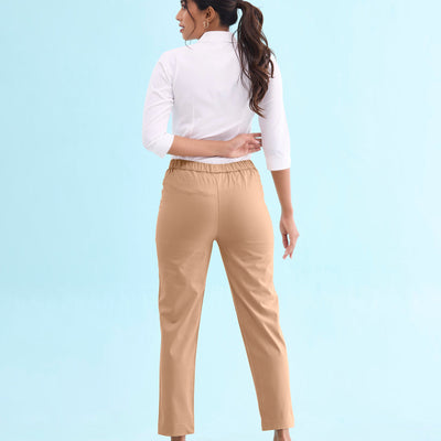 Women Beige Chinos Trousers