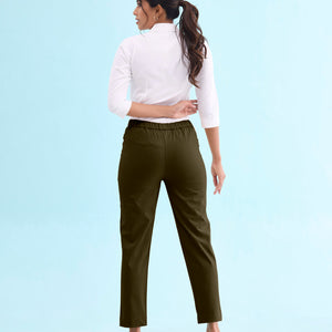 Women Dark Olive Chinos Trousers