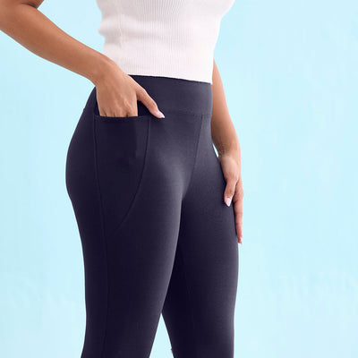 Women Solid Navy High Rise Yoga Leggings