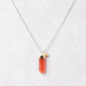Carnelian Crystal Point Necklace