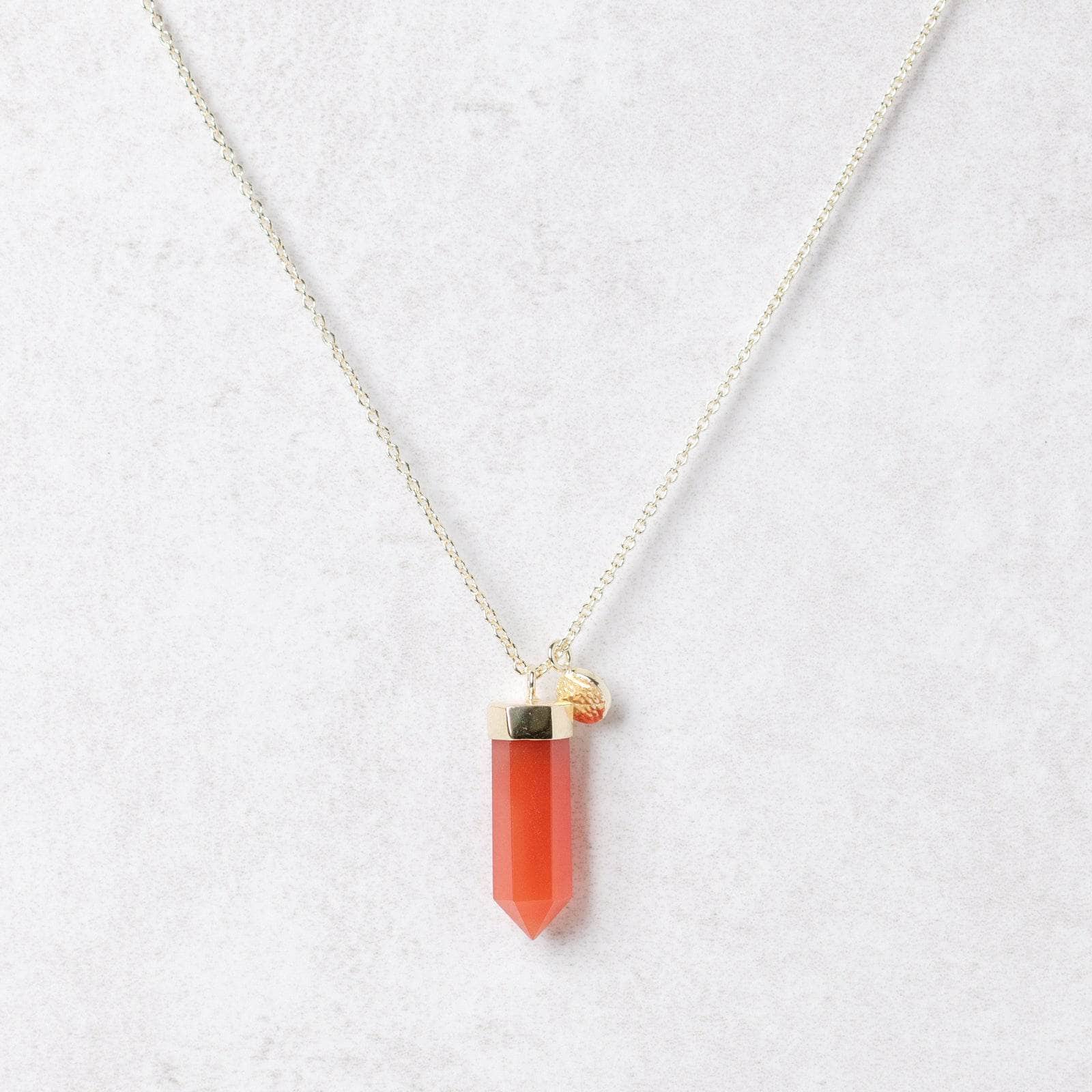 Carnelian Crystal Point Necklace
