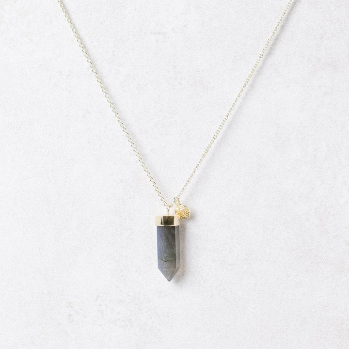 Labradorite Crystal Point Necklace