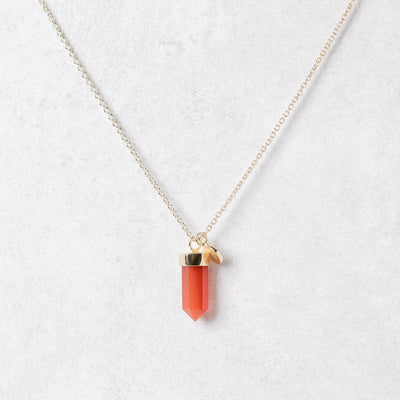 Delicate Carnelian Crystal Point Necklace