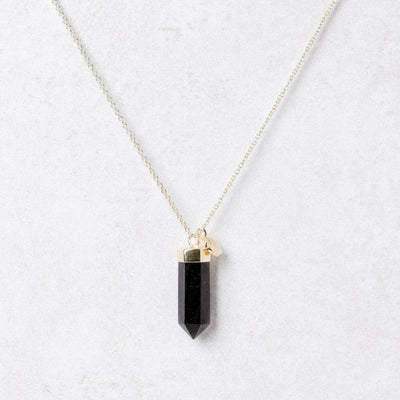 Black Tourmaline Crystal Point Necklace
